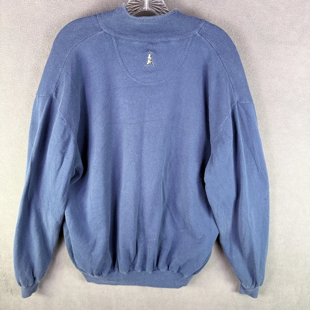 PING‎ Mens Golf Sweater 1/4 Zip Size XL Blue Preppy Money Performance